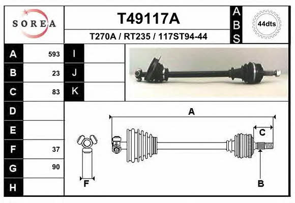 EAI T49117A Drive shaft T49117A