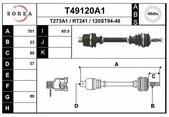 EAI T49120A1 Drive shaft T49120A1