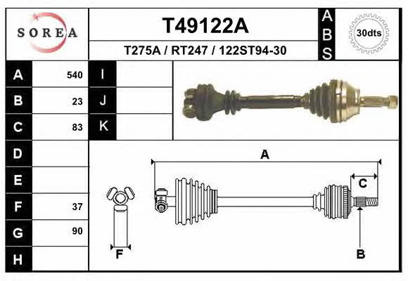 EAI T49122A Drive shaft T49122A