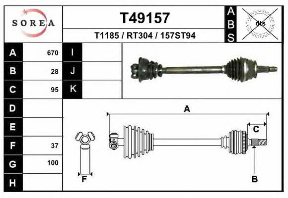 EAI T49157 Drive shaft T49157