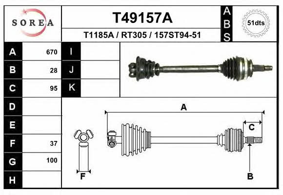 EAI T49157A Drive shaft T49157A