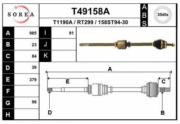 EAI T49158A Drive shaft T49158A