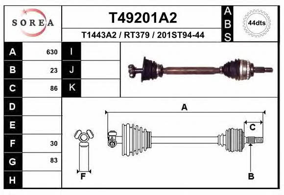EAI T49201A2 Drive shaft T49201A2