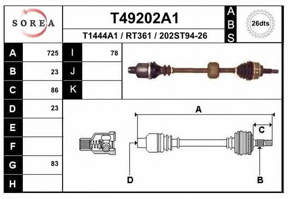 EAI T49202A1 Drive shaft T49202A1