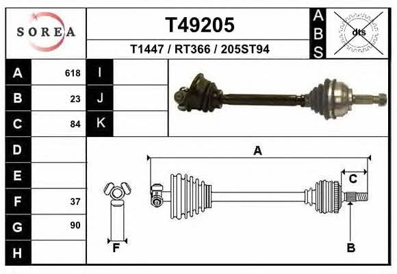EAI T49205 Drive shaft T49205