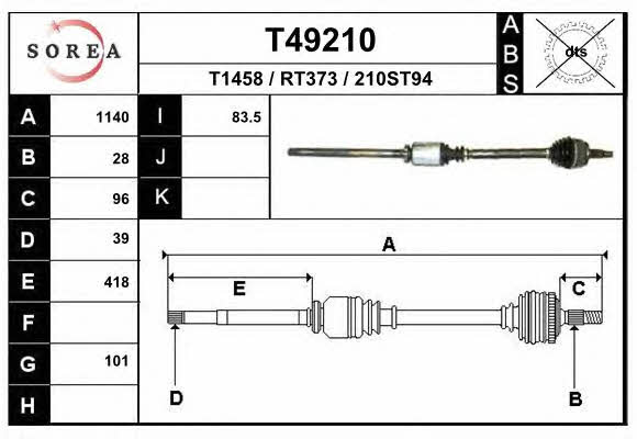 EAI T49210 Drive shaft T49210