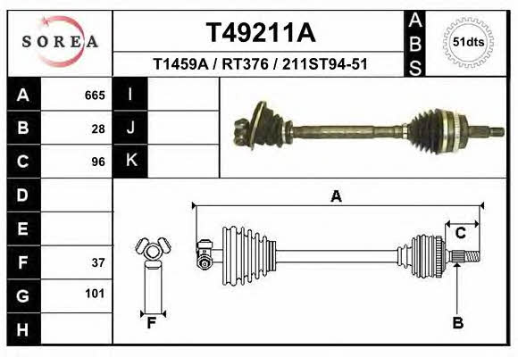 EAI T49211A Drive shaft T49211A