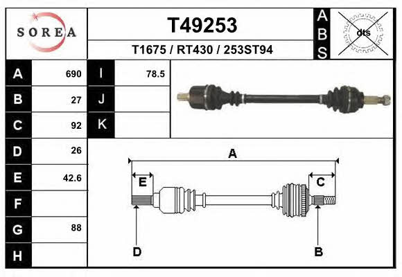 EAI T49253 Drive shaft T49253
