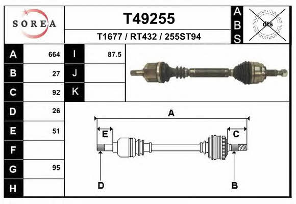 EAI T49255 Drive shaft T49255