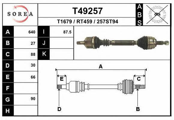 EAI T49257 Drive shaft T49257