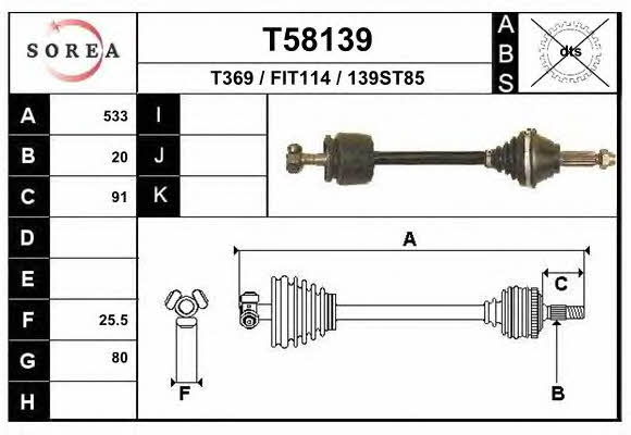 EAI T58139 Drive shaft T58139