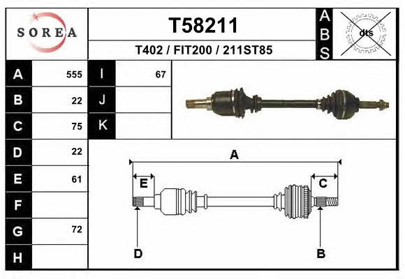 EAI T58211 Drive shaft T58211