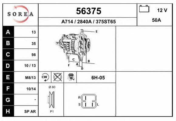 EAI 56375 Alternator 56375