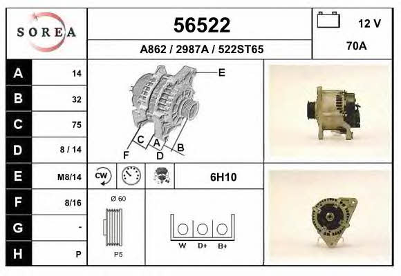 EAI 56522 Alternator 56522