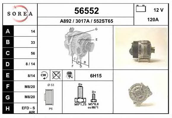 EAI 56552 Alternator 56552