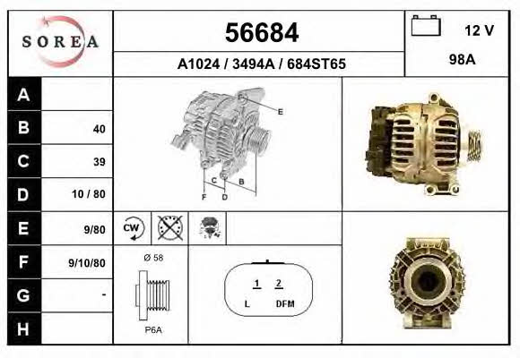 EAI 56684 Alternator 56684