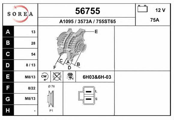 EAI 56755 Alternator 56755