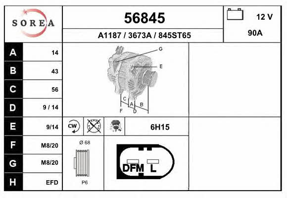 EAI 56845 Alternator 56845