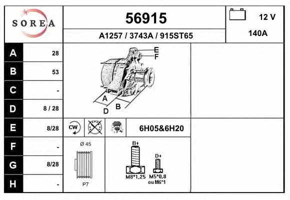 EAI 56915 Alternator 56915