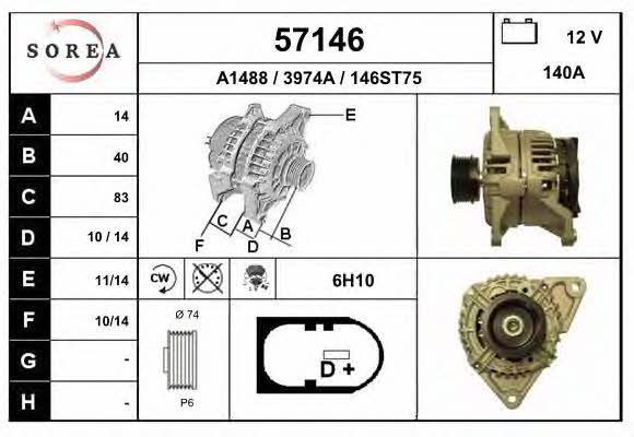 EAI 57146 Alternator 57146