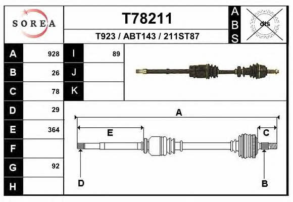 EAI T78211 Drive shaft T78211