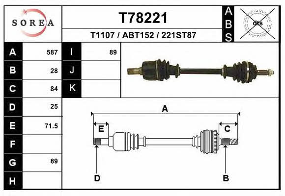 EAI T78221 Drive shaft T78221