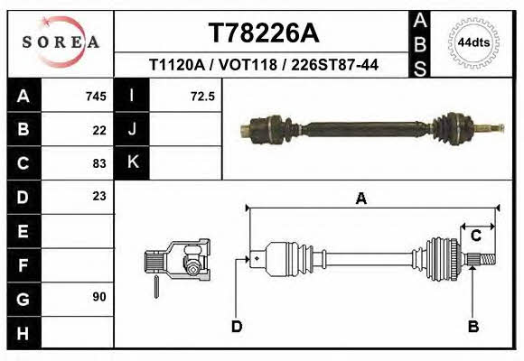 EAI T78226A Drive shaft T78226A