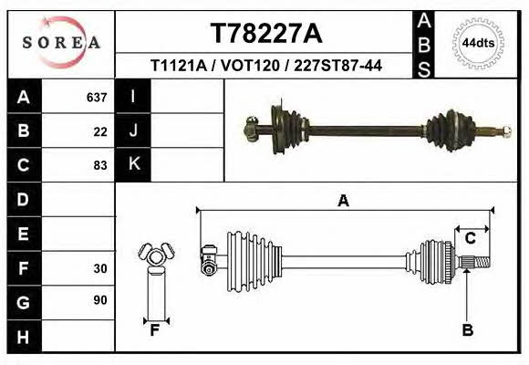 EAI T78227A Drive shaft T78227A