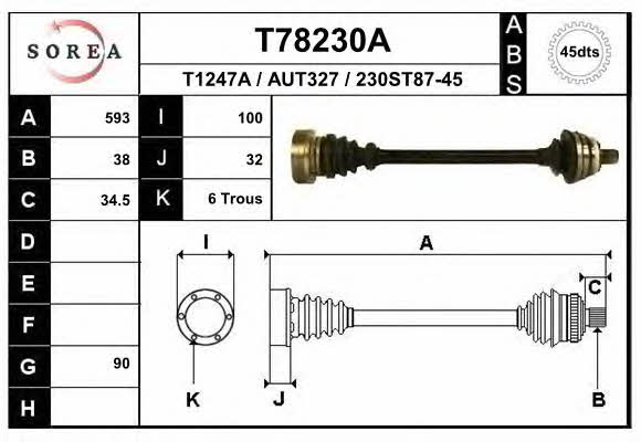 EAI T78230A Drive shaft T78230A