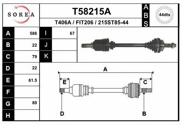 EAI T58215A Drive shaft T58215A