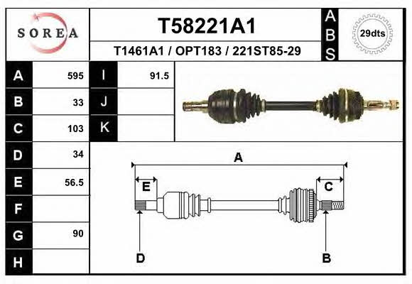 EAI T58221A1 Drive shaft T58221A1