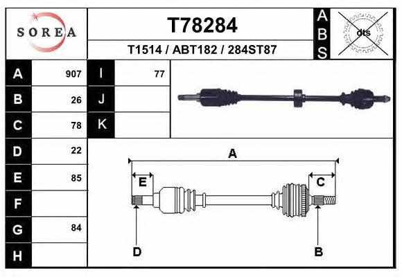 EAI T78284 Drive shaft T78284