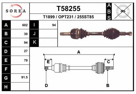 EAI T58255 Drive shaft T58255