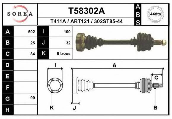 EAI T58302A Drive shaft T58302A