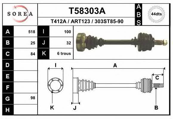 EAI T58303A Drive shaft T58303A