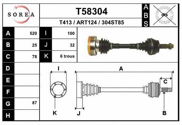 EAI T58304 Drive shaft T58304