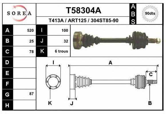 EAI T58304A Drive shaft T58304A