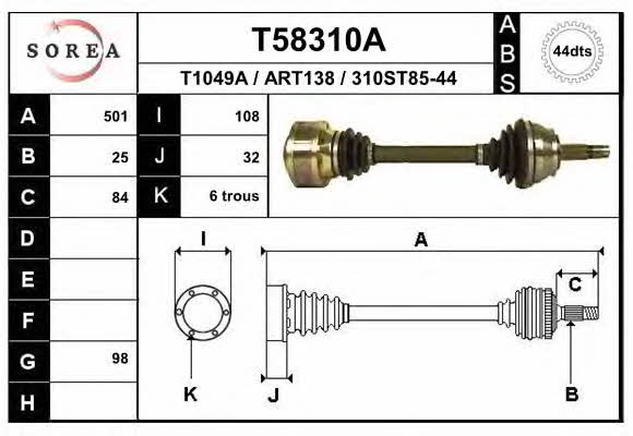 EAI T58310A Drive shaft T58310A