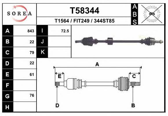 T58344 EAI Drive shaft