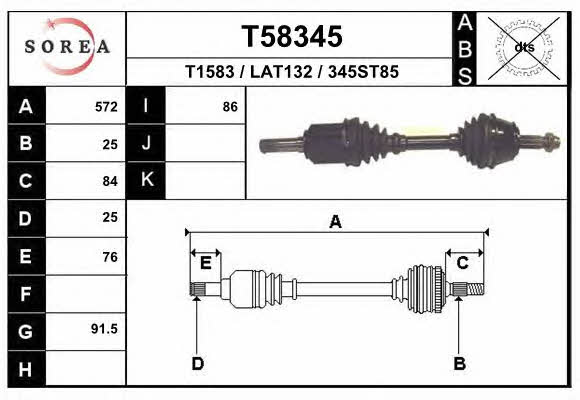 T58345 EAI Drive shaft