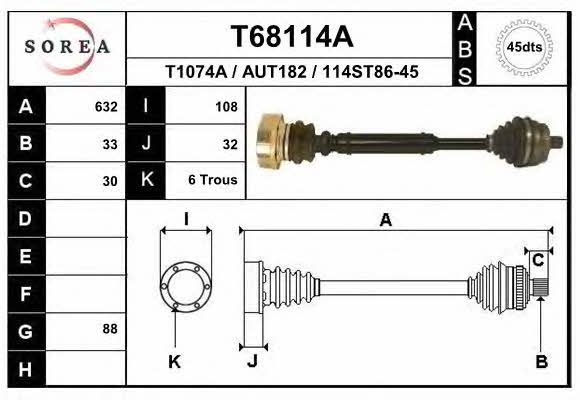 EAI T68114A Drive shaft T68114A