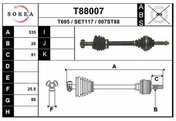 EAI T88007 Drive shaft T88007