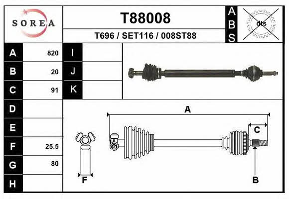 EAI T88008 Drive shaft T88008