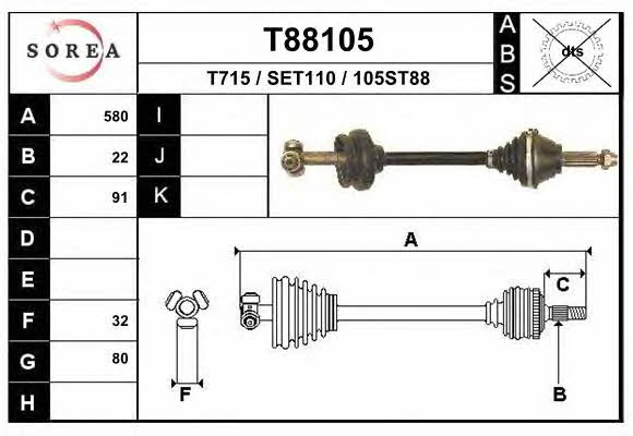 EAI T88105 Drive shaft T88105