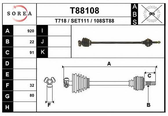 EAI T88108 Drive shaft T88108