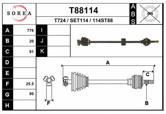 EAI T88114 Drive shaft T88114