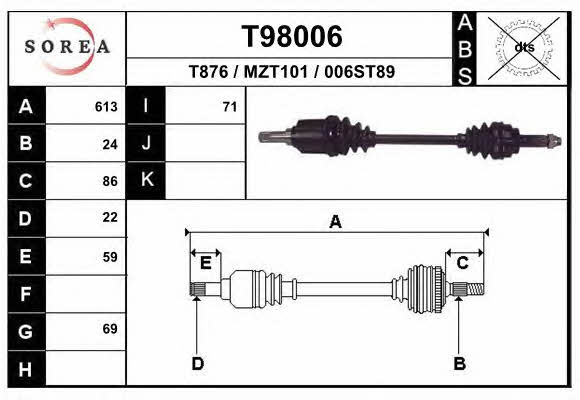 EAI T98006 Drive shaft T98006