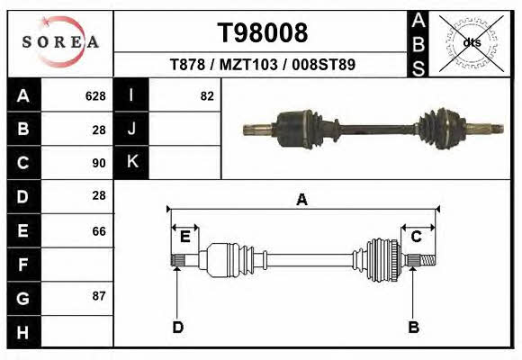 EAI T98008 Drive shaft T98008