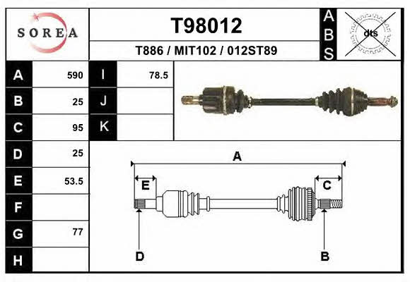 EAI T98012 Drive shaft T98012