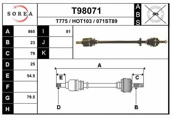 EAI T98071 Drive shaft T98071